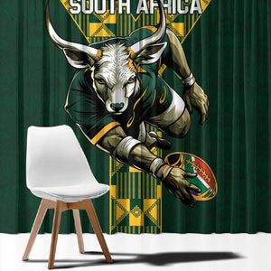 South Africa 2024 Rugby Window Curtain Go Springboks Protea Pattern