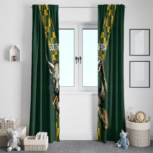 South Africa 2024 Rugby Window Curtain Go Springboks Protea Pattern