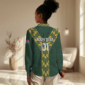 Custom South Africa 2024 Rugby Women Casual Shirt Go Springboks Protea Pattern