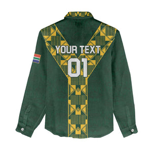 Custom South Africa 2024 Rugby Women Casual Shirt Go Springboks Protea Pattern