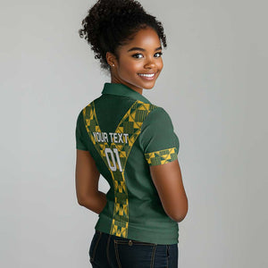 Custom South Africa 2024 Rugby Women Polo Shirt Go Springboks Protea Pattern