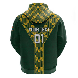 Custom South Africa 2024 Rugby Zip Hoodie Go Springboks Protea Pattern