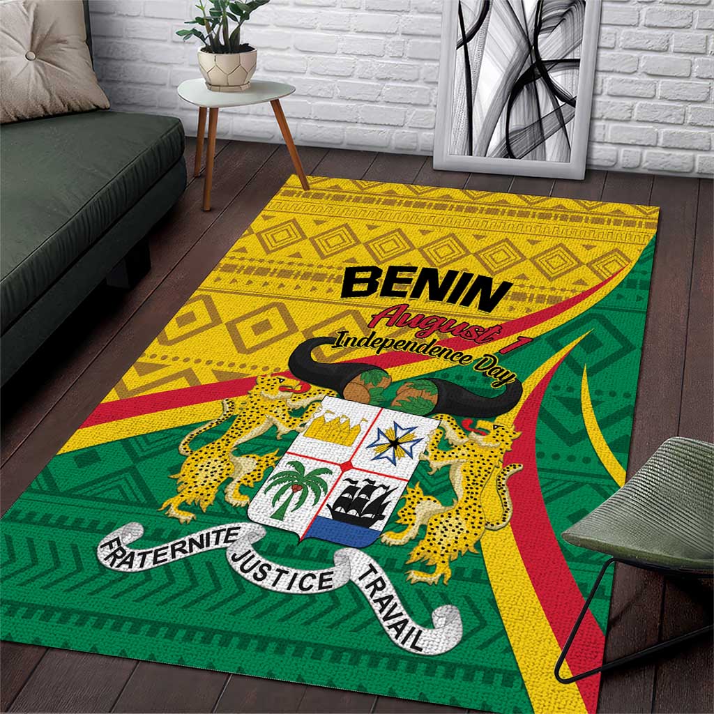 Benin Independence Day 1960 Area Rug Fraternite Justice Travail