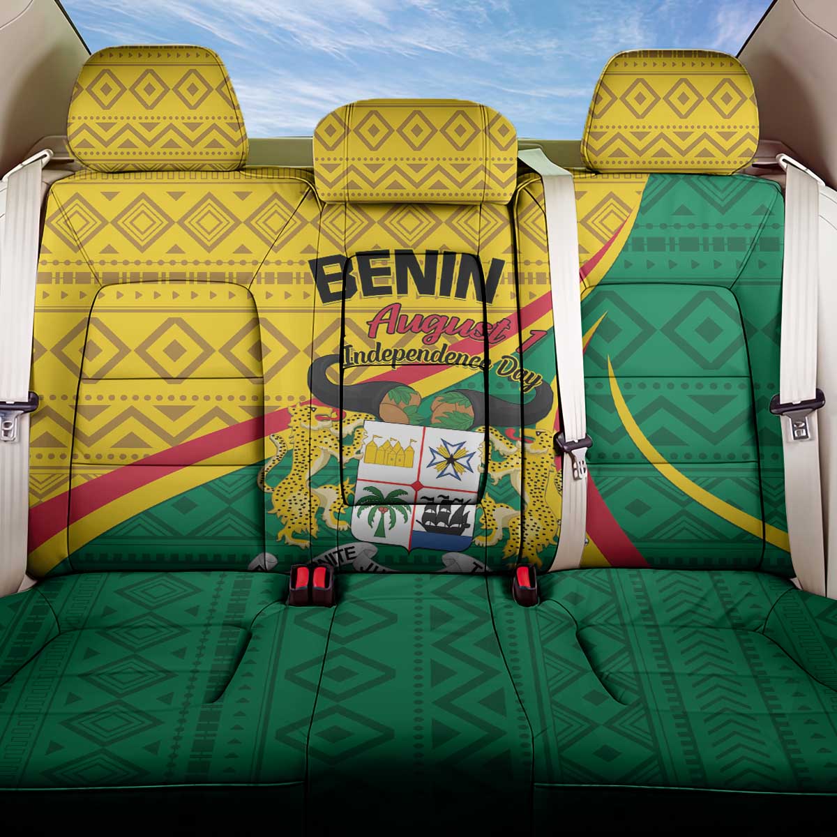 Benin Independence Day 1960 Back Car Seat Cover Fraternite Justice Travail