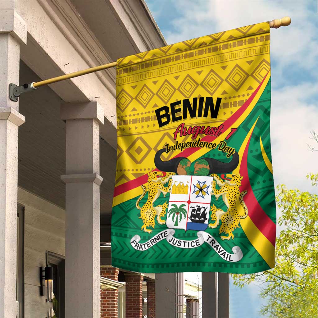 Benin Independence Day 1960 Garden Flag Fraternite Justice Travail