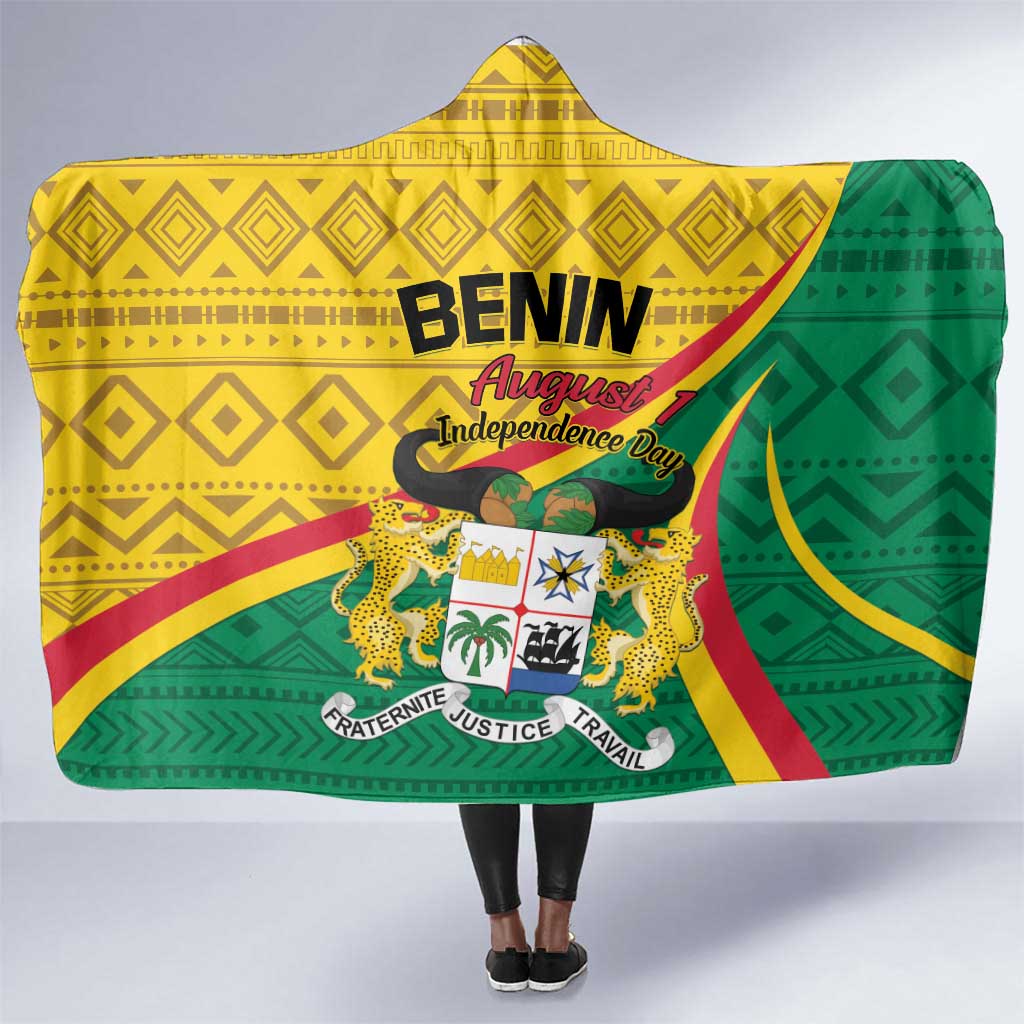 Benin Independence Day 1960 Hooded Blanket Fraternite Justice Travail