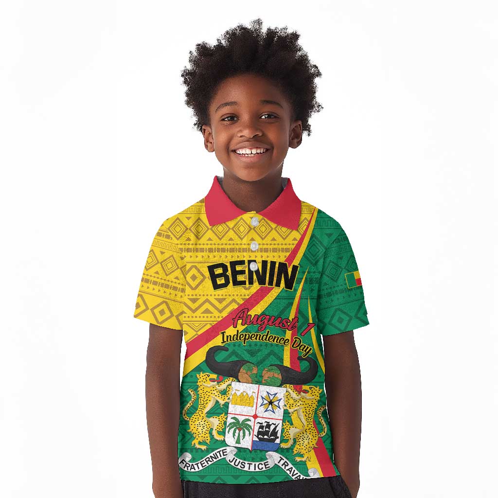 Personalized Benin Independence Day 1960 Kid Polo Shirt Fraternite Justice Travail