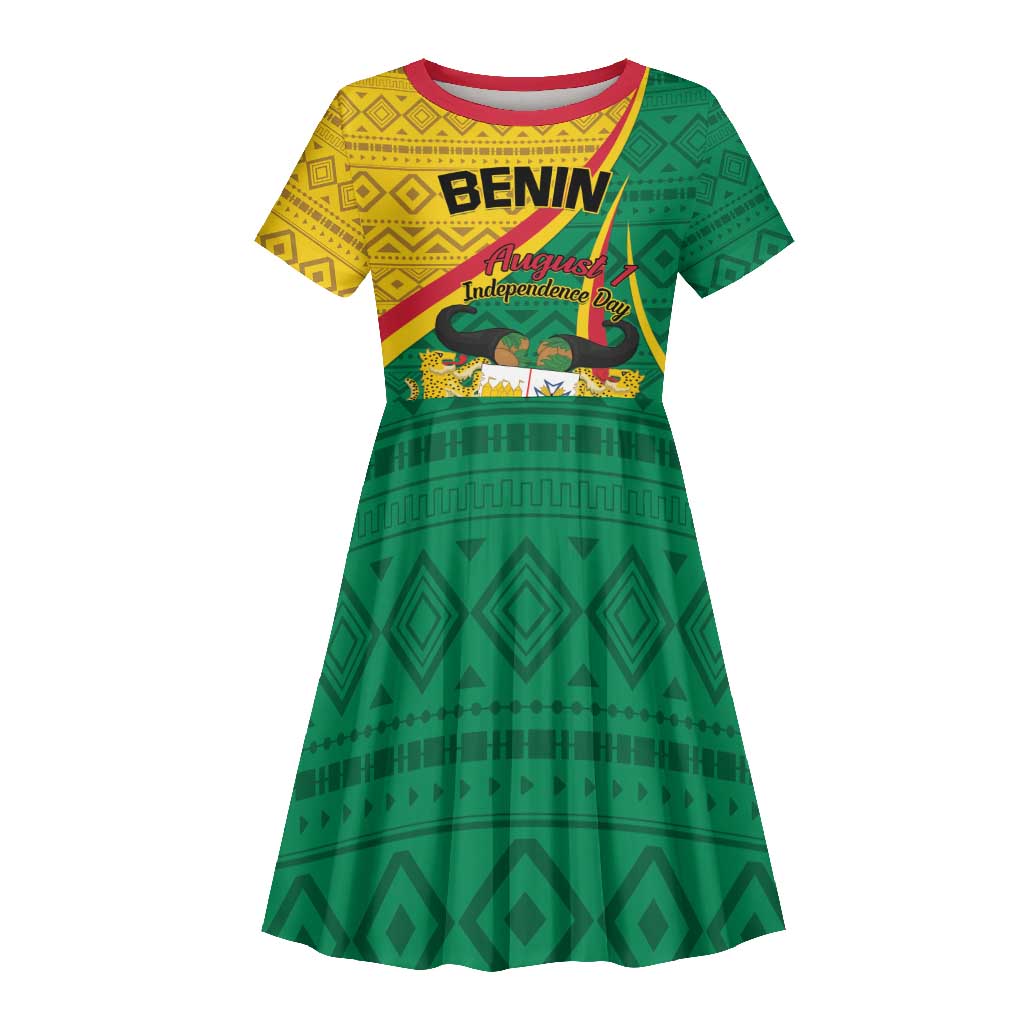 Personalized Benin Independence Day 1960 Kid Short Sleeve Dress Fraternite Justice Travail