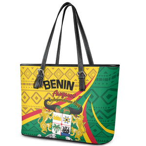 Benin Independence Day 1960 Leather Tote Bag Fraternite Justice Travail