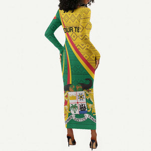 Personalized Benin Independence Day 1960 Long Sleeve Bodycon Dress Fraternite Justice Travail