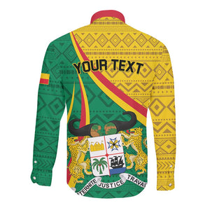 Personalized Benin Independence Day 1960 Long Sleeve Button Shirt Fraternite Justice Travail