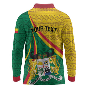 Personalized Benin Independence Day 1960 Long Sleeve Polo Shirt Fraternite Justice Travail