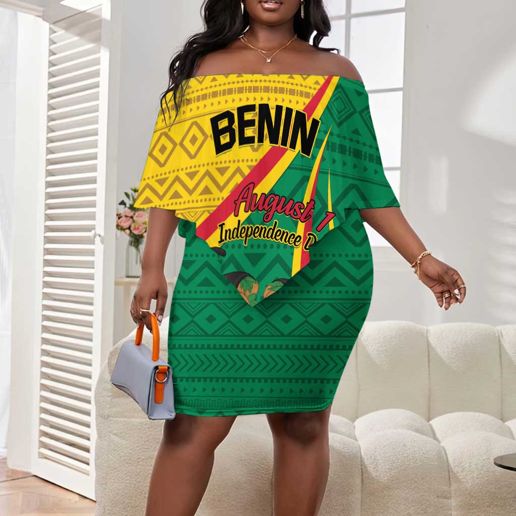 Personalized Benin Independence Day 1960 Off Shoulder Short Dress Fraternite Justice Travail