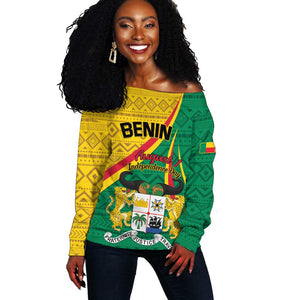 Personalized Benin Independence Day 1960 Off Shoulder Sweater Fraternite Justice Travail