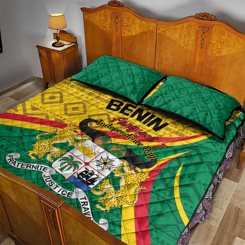 Benin Independence Day 1960 Quilt Bed Set Fraternite Justice Travail