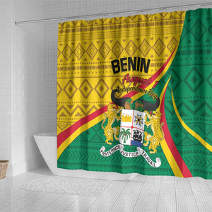 Benin Independence Day 1960 Shower Curtain Fraternite Justice Travail