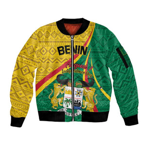 Personalized Benin Independence Day 1960 Sleeve Zip Bomber Jacket Fraternite Justice Travail