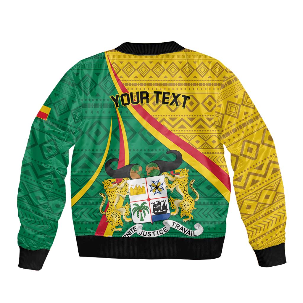 Personalized Benin Independence Day 1960 Sleeve Zip Bomber Jacket Fraternite Justice Travail