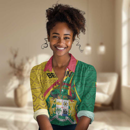 Personalized Benin Independence Day 1960 Women Casual Shirt Fraternite Justice Travail LT01