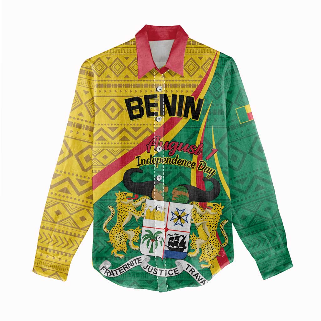 Personalized Benin Independence Day 1960 Women Casual Shirt Fraternite Justice Travail LT01