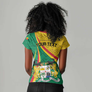 Personalized Benin Independence Day 1960 Women V-Neck T-Shirt Fraternite Justice Travail