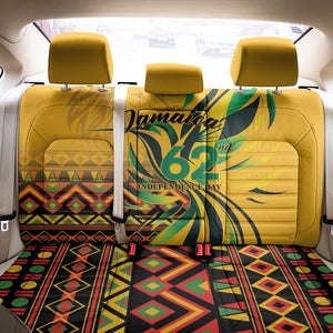 Black Jamaican Independence Day 1962 Back Car Seat Cover Jumieka Streamertail Reggae Pattern