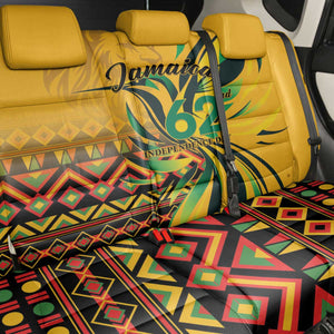 Black Jamaican Independence Day 1962 Back Car Seat Cover Jumieka Streamertail Reggae Pattern