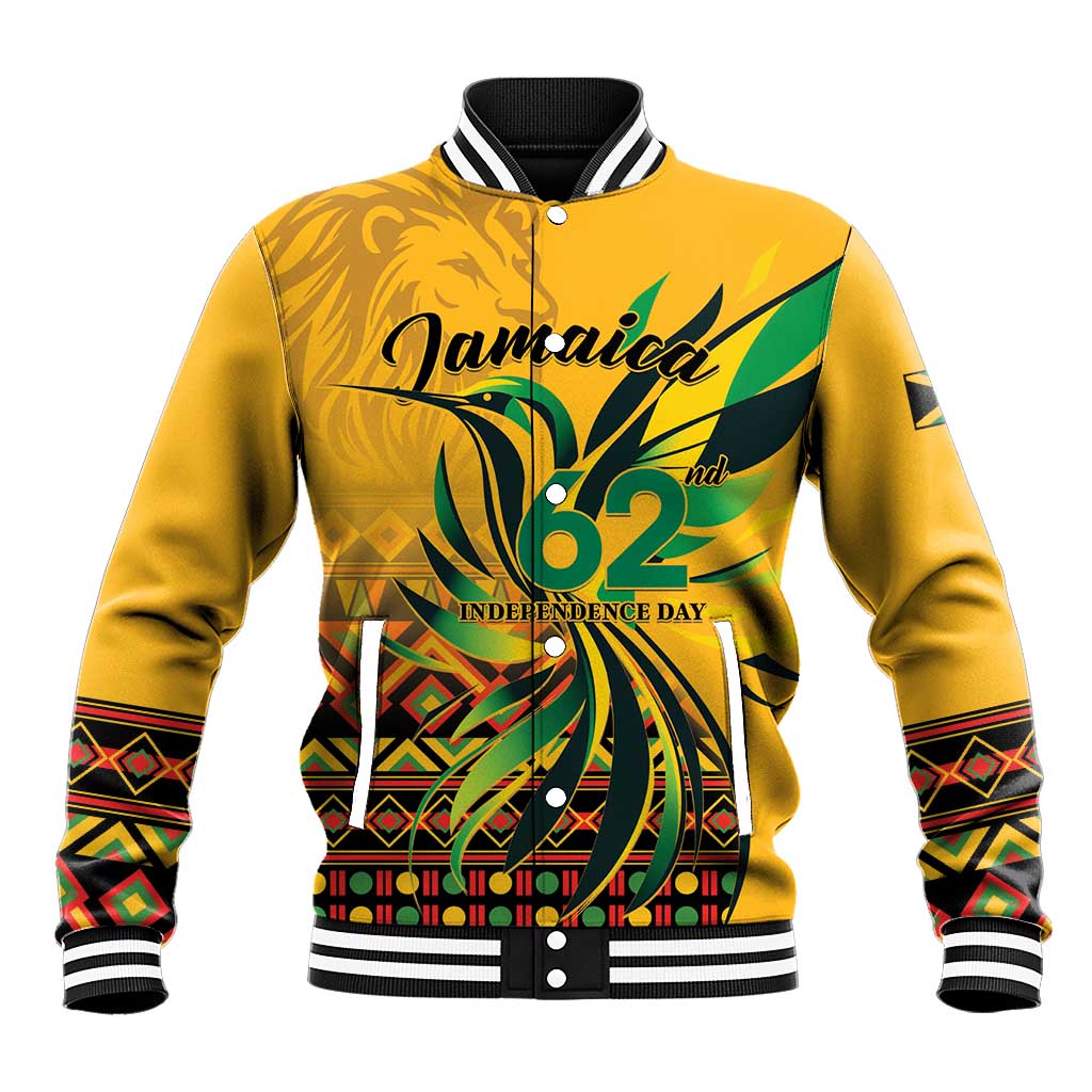 Personalized Black Jamaican Independence Day 1962 Baseball Jacket Jumieka Streamertail Reggae Pattern LT01