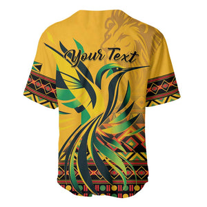 Personalized Black Jamaican Independence Day 1962 Baseball Jersey Jumieka Streamertail Reggae Pattern