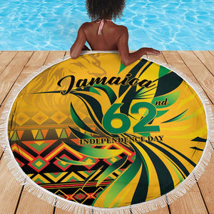 Black Jamaican Independence Day 1962 Beach Blanket Jumieka Streamertail Reggae Pattern