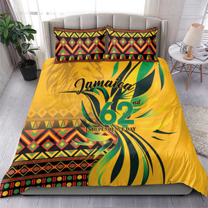 Black Jamaican Independence Day 1962 Bedding Set Jumieka Streamertail Reggae Pattern