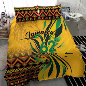 Black Jamaican Independence Day 1962 Bedding Set Jumieka Streamertail Reggae Pattern