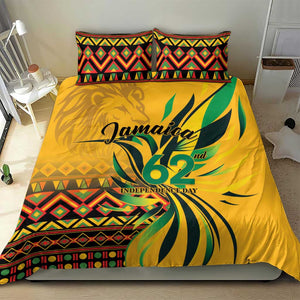 Black Jamaican Independence Day 1962 Bedding Set Jumieka Streamertail Reggae Pattern