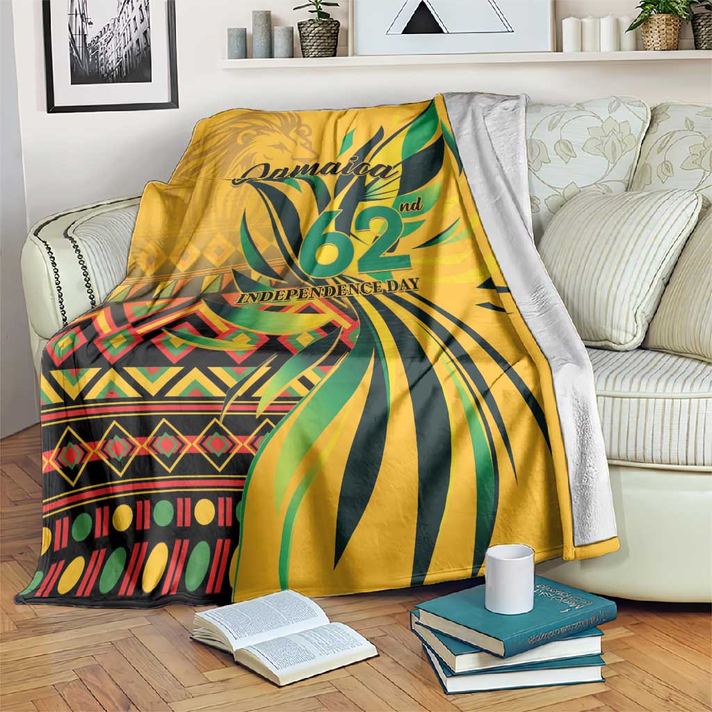 Black Jamaican Independence Day 1962 Blanket Jumieka Streamertail Reggae Pattern