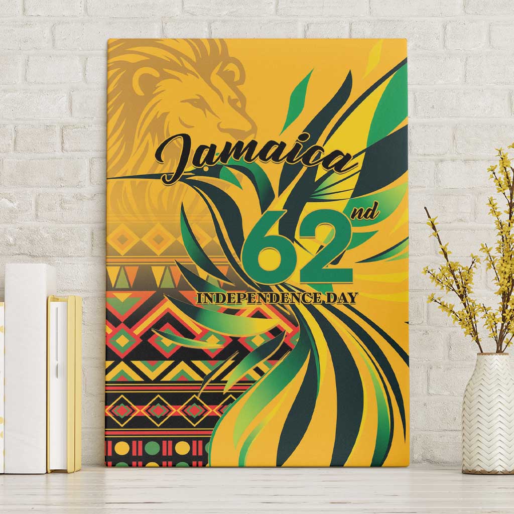 Black Jamaican Independence Day 1962 Canvas Wall Art Jumieka Streamertail Reggae Pattern