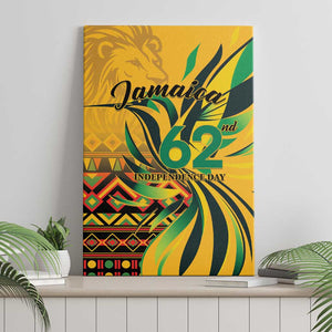 Black Jamaican Independence Day 1962 Canvas Wall Art Jumieka Streamertail Reggae Pattern