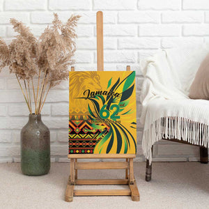 Black Jamaican Independence Day 1962 Canvas Wall Art Jumieka Streamertail Reggae Pattern