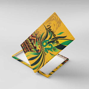 Black Jamaican Independence Day 1962 Canvas Wall Art Jumieka Streamertail Reggae Pattern