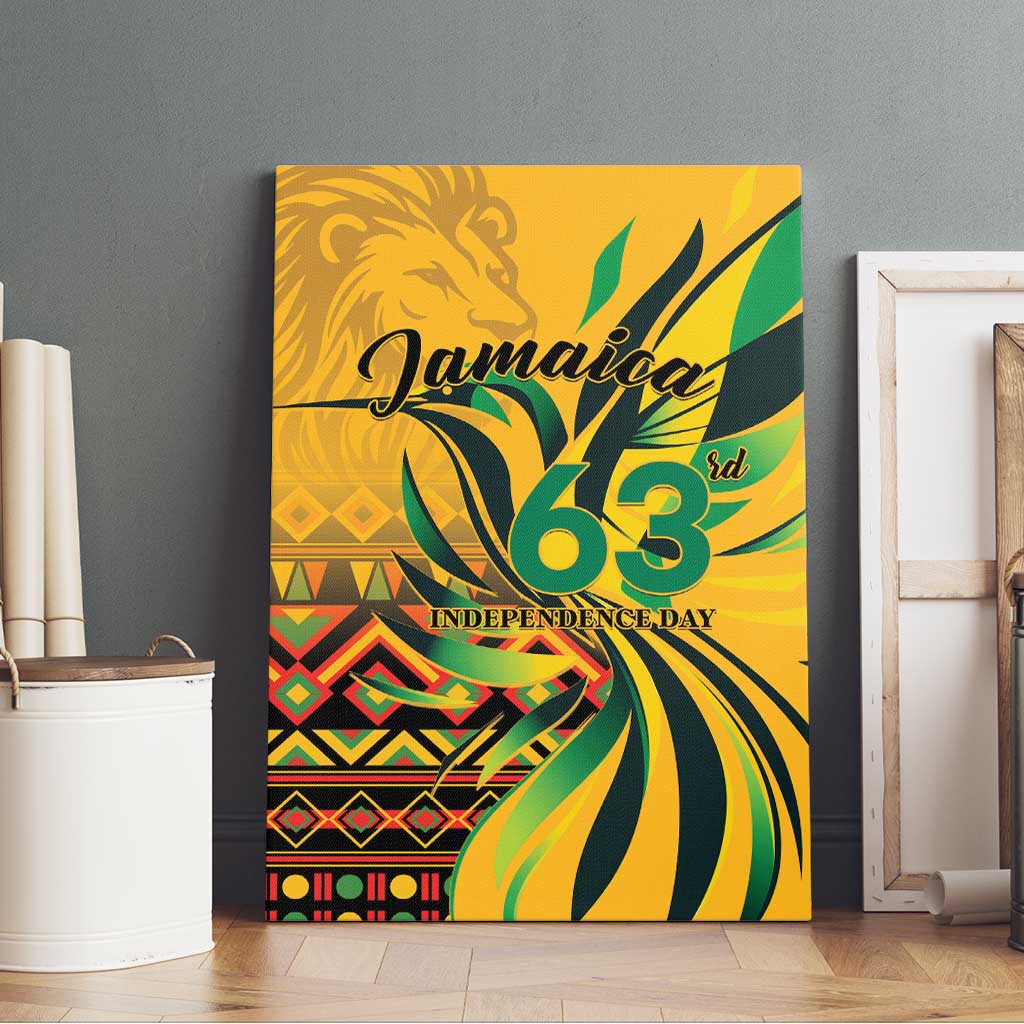Black Jamaican Independence Day 1962 Canvas Wall Art Jumieka Streamertail Reggae Pattern LT01