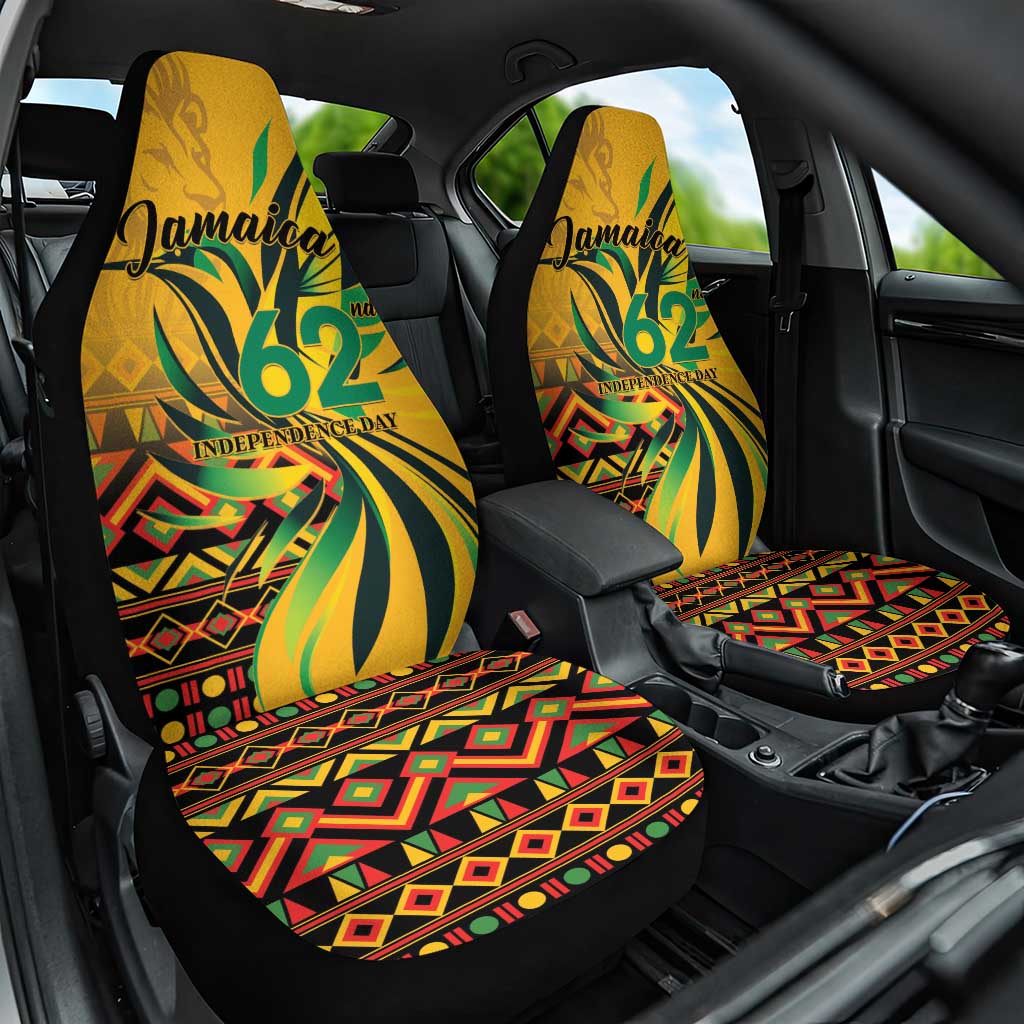 Black Jamaican Independence Day 1962 Car Seat Cover Jumieka Streamertail Reggae Pattern