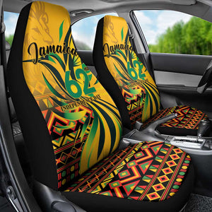 Black Jamaican Independence Day 1962 Car Seat Cover Jumieka Streamertail Reggae Pattern