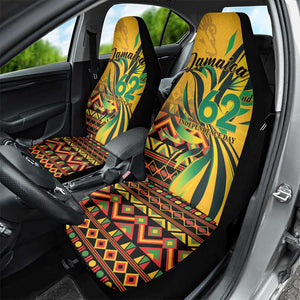 Black Jamaican Independence Day 1962 Car Seat Cover Jumieka Streamertail Reggae Pattern