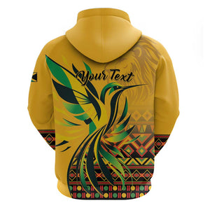 Personalized Black Jamaican Independence Day 1962 Hoodie Jumieka Streamertail Reggae Pattern