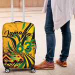 Black Jamaican Independence Day 1962 Luggage Cover Jumieka Streamertail Reggae Pattern LT01