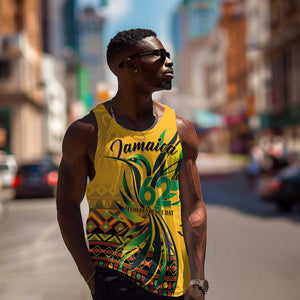 Personalized Black Jamaican Independence Day 1962 Men Tank Top Jumieka Streamertail Reggae Pattern