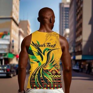 Personalized Black Jamaican Independence Day 1962 Men Tank Top Jumieka Streamertail Reggae Pattern