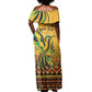 Personalized Black Jamaican Independence Day 1962 Off Shoulder Maxi Dress Jumieka Streamertail Reggae Pattern LT01