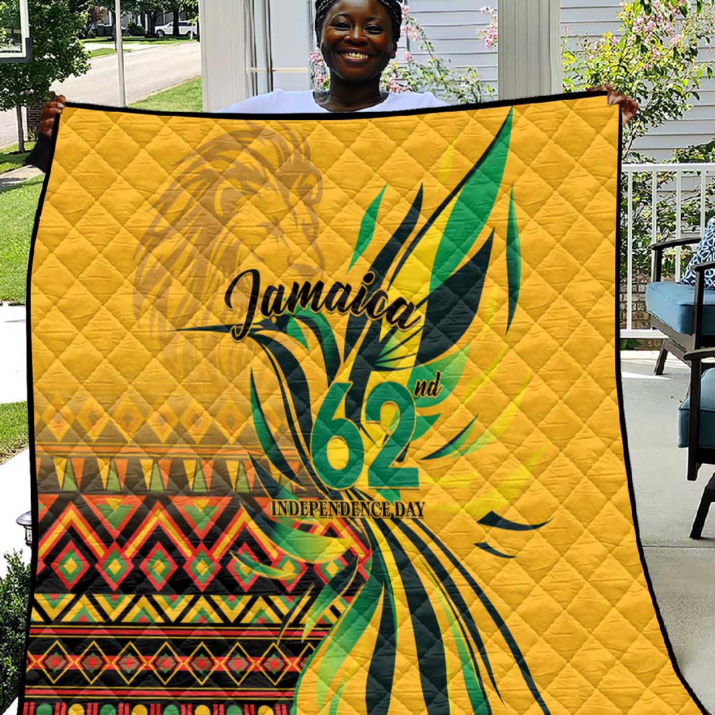 Black Jamaican Independence Day 1962 Quilt Jumieka Streamertail Reggae Pattern