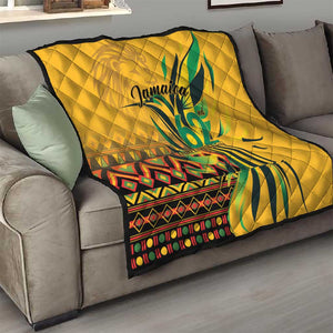 Black Jamaican Independence Day 1962 Quilt Jumieka Streamertail Reggae Pattern