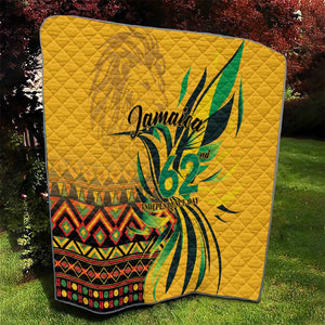 Black Jamaican Independence Day 1962 Quilt Jumieka Streamertail Reggae Pattern